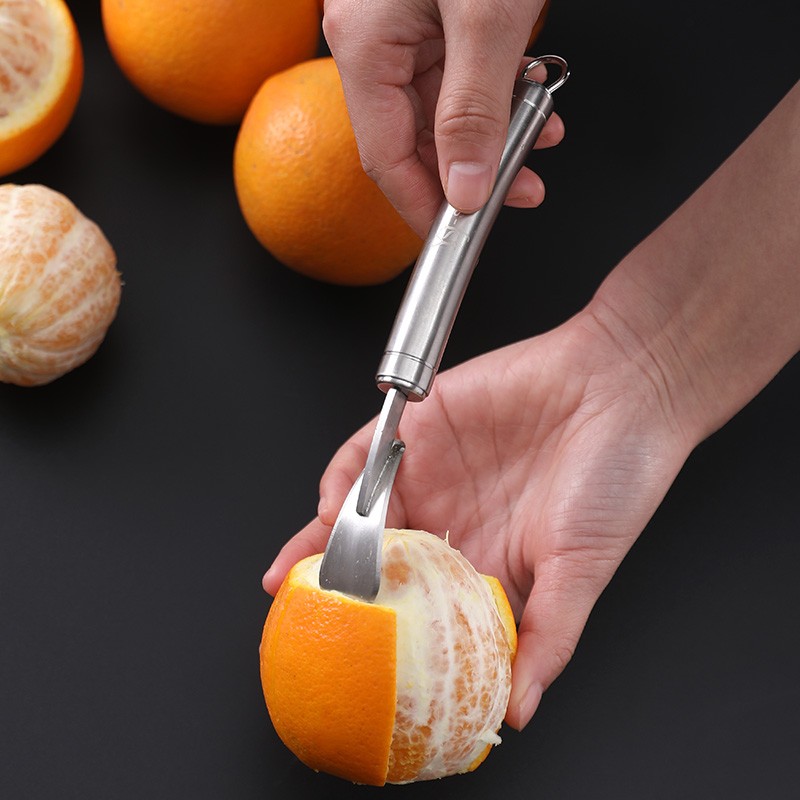 剥橙器304不锈钢脐橙拨皮工具多功能开橘子扒皮刀快速剥柚子神器
