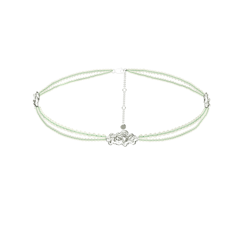 [新品]初印OINICIO舒适区系列葡萄珠珠透明花卉锁骨链女小众颈链