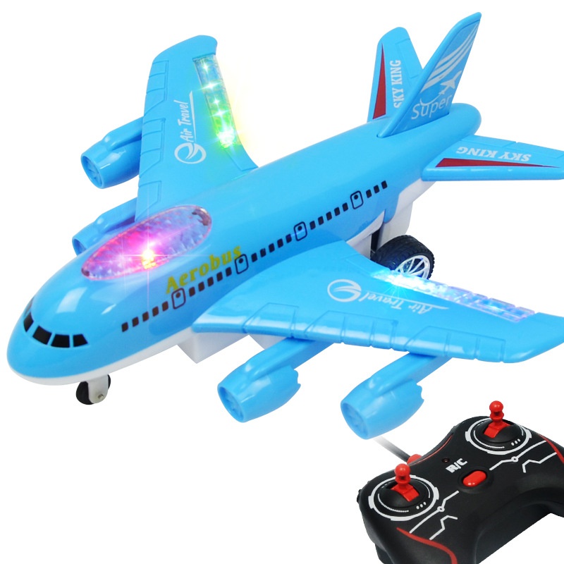 四通灯光音乐无线遥控充电飞机电动仿p真航空客机模型儿童玩具