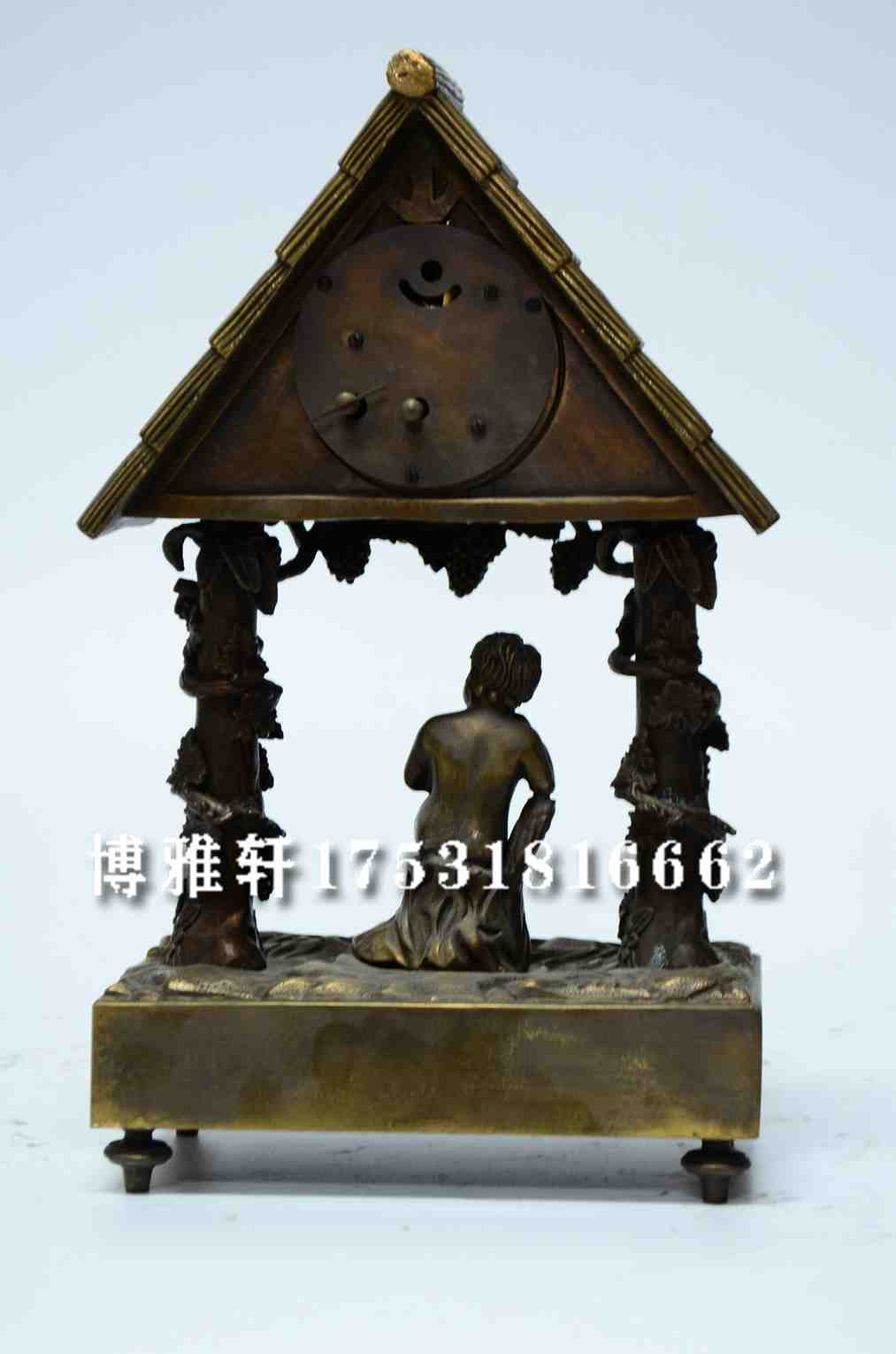 钟表黄铜机械小座钟仿故宫回流古董钟西洋把玩台钟书柜摆件卧室钟