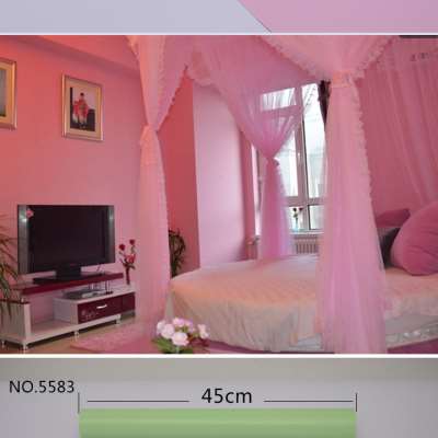 爱花PVC自粘粉色防水墙纸壁纸 即时贴广告刻字墙贴纸家具翻新纯色
