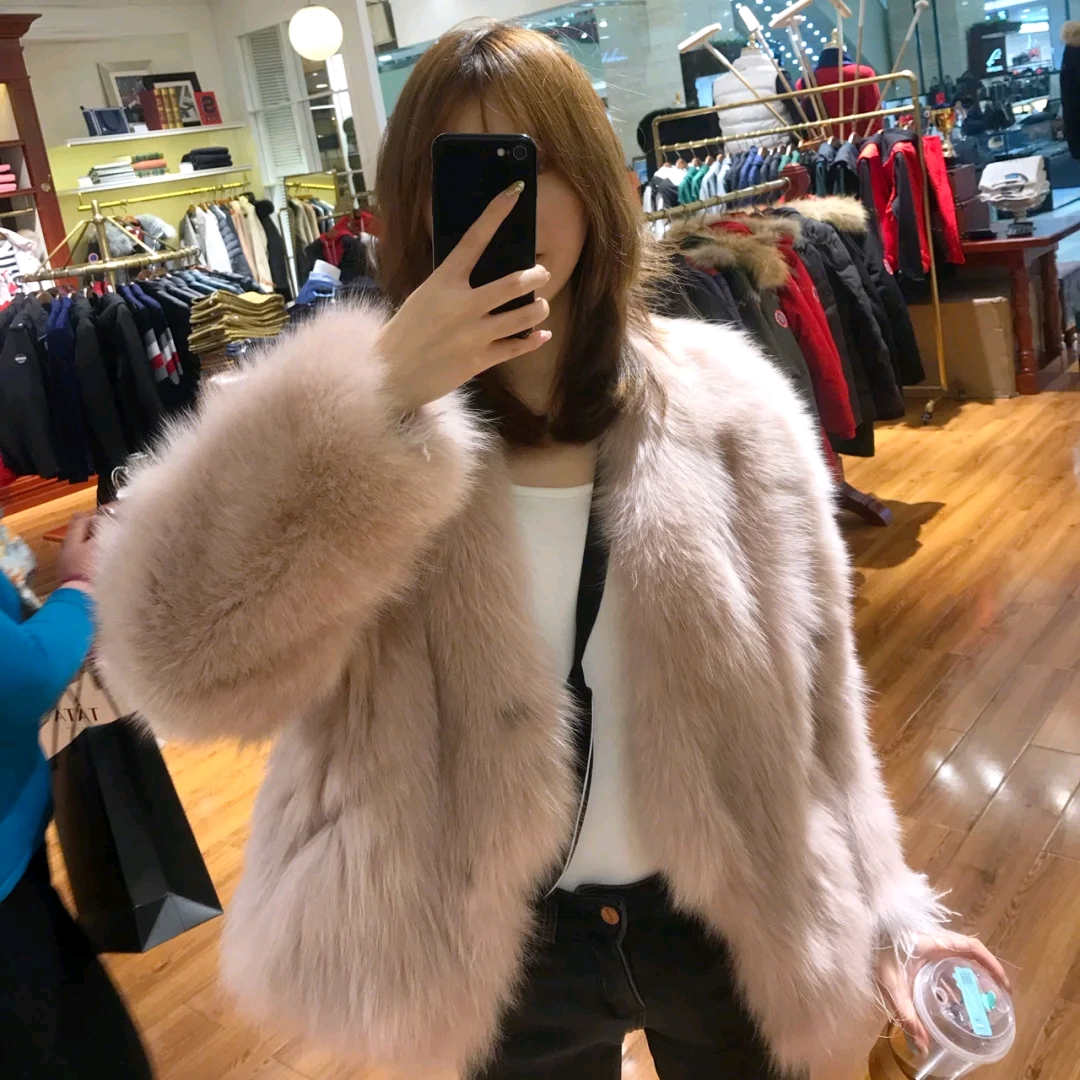 网红同款2021冬季新款狐狸毛皮草外套短款女士韩版显瘦毛毛外套