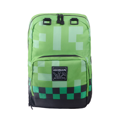 MC我的世界游戏周边苦力怕绿色双肩包背包旅行包书包实物防水包邮