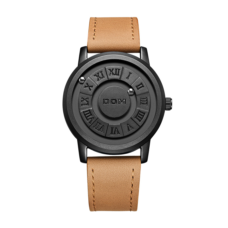 美国DOM手表时尚个性黑科技无镜面磁力石英防水M-1345-YZ