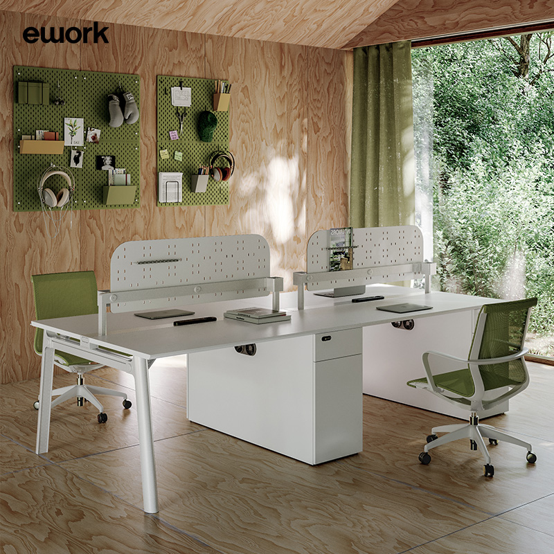 ework办公室白色办公桌组合屏风工位设计师办公家具简约职员桌椅