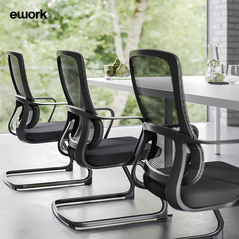 ework人体工学电脑椅弓形办公椅子久坐舒适靠背会议椅简约职员椅