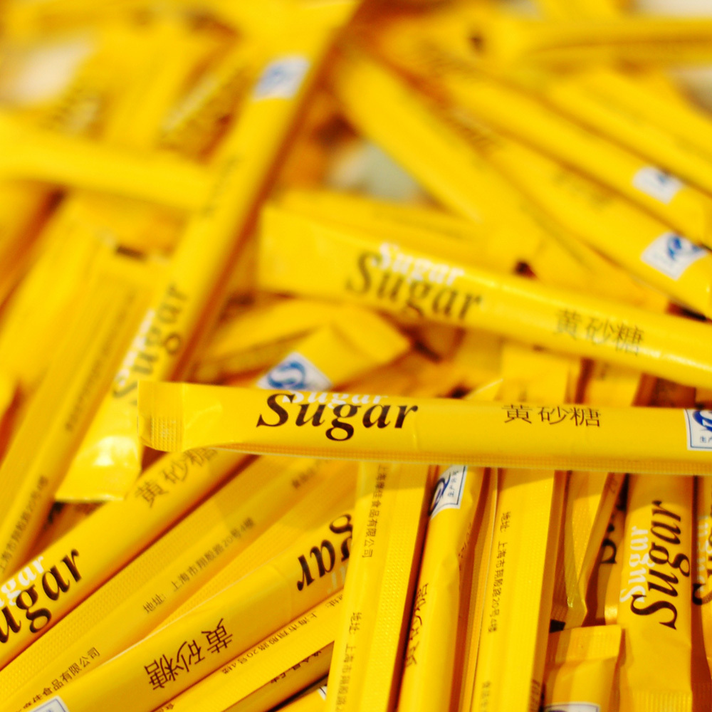 摩佳黄糖包 金黄咖啡红茶调糖 黄砂糖速溶焦糖伴侣 小长条黄糖包