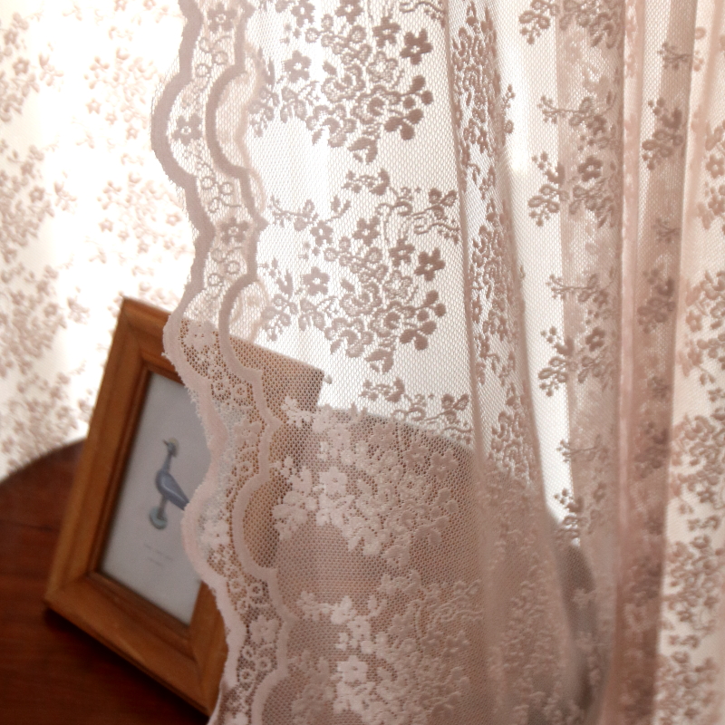 美式乡村复古成品窗帘窗纱帘 蕾丝法式沙帘客厅卧室 橱窗帘背景帘