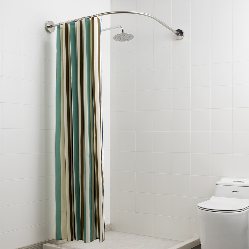 布帘厕所简易扇形不锈钢架弯杆直角弧形浴帘杆浴室半圆冲凉房洗浴