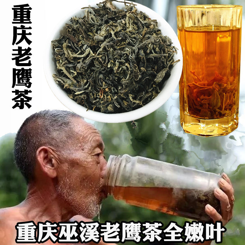 野生老鹰茶四川重庆巫溪特产红白茶500g全嫩叶明前春季老荫茶凉茶