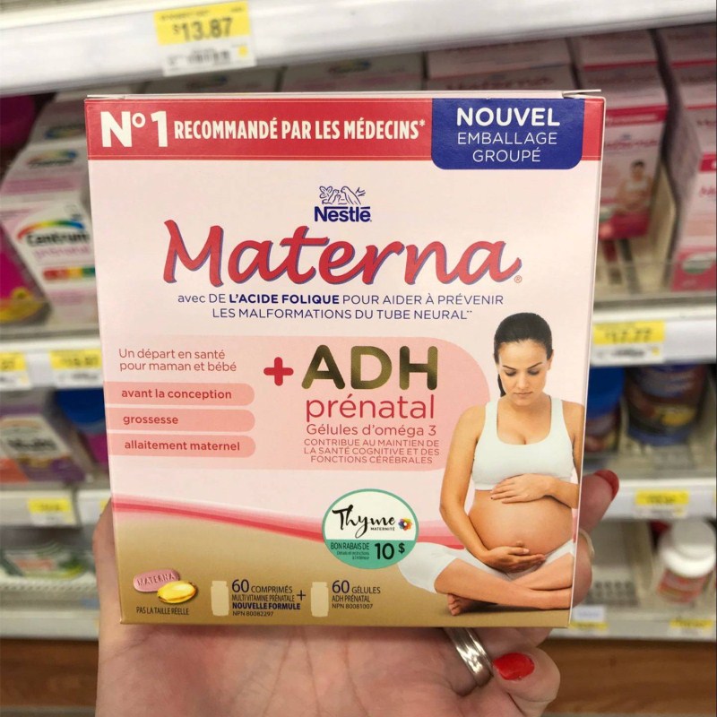 加拿大直邮Materna玛特纳孕产妇综合维生素叶酸DHA 共120粒