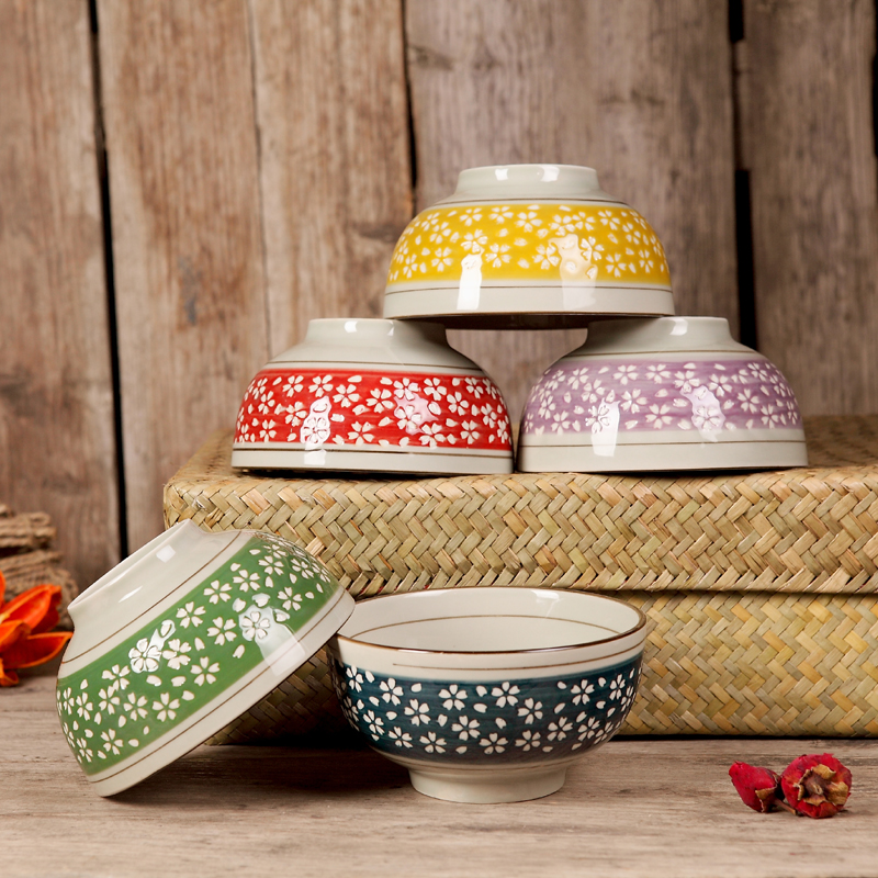 景德镇日式和风陶瓷5英寸7英寸樱花碗米饭碗沙拉碗汤碗釉下彩碗