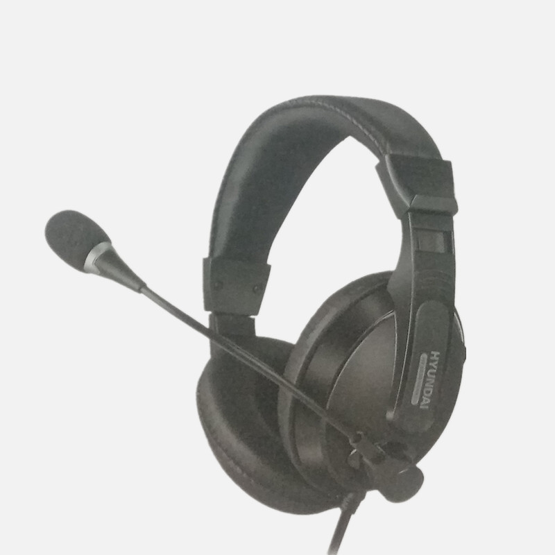 现代H6886多媒体教学专业降噪耳机头戴护耳式双插头游戏耳麦舒适