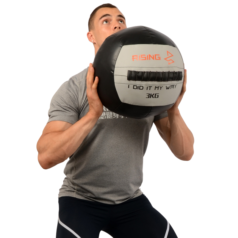 RISING锐思PRO版PU皮革球壁球墙球药球非弹力爆发力训练私教健身