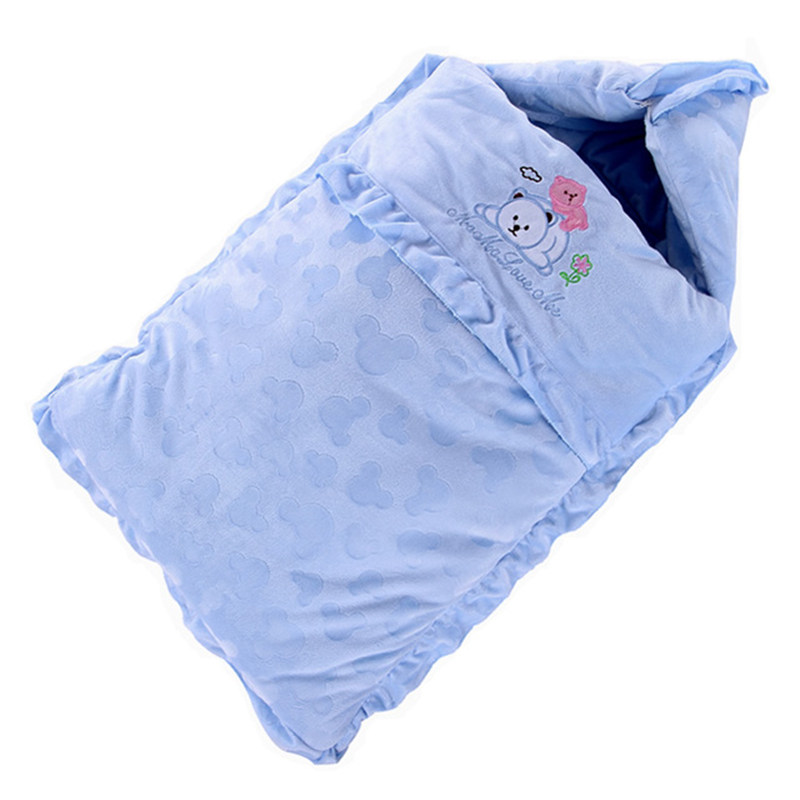 秋冬纯棉婴儿睡袋加厚包被两用拉链睡袋防踢被天鹅绒抱被宝宝用品