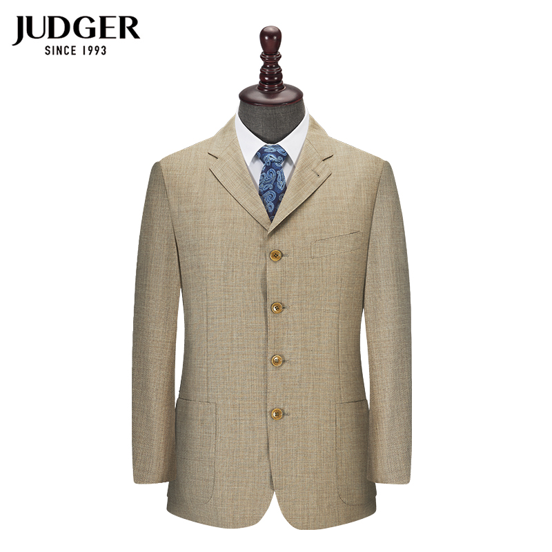 JUDGER/庄吉商务绅士毛料西装外套 时尚条纹纯羊毛西服套装上衣