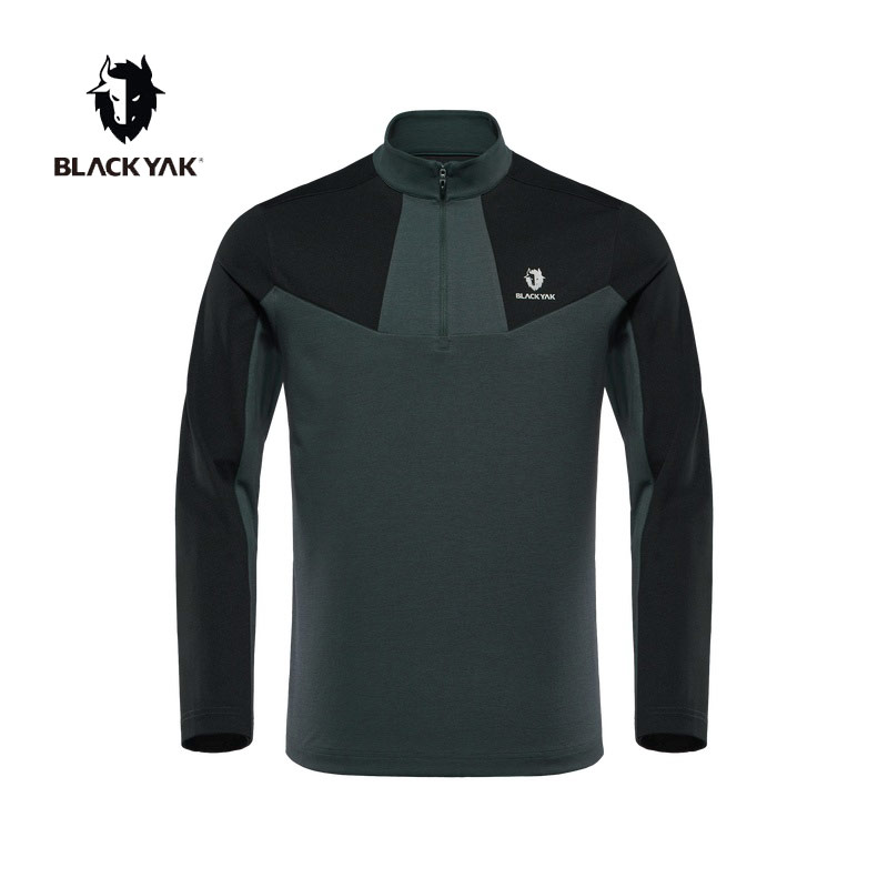 BLACK YAK/布来亚克秋冬新品男士户外运动立领半拉长袖T恤FLM427