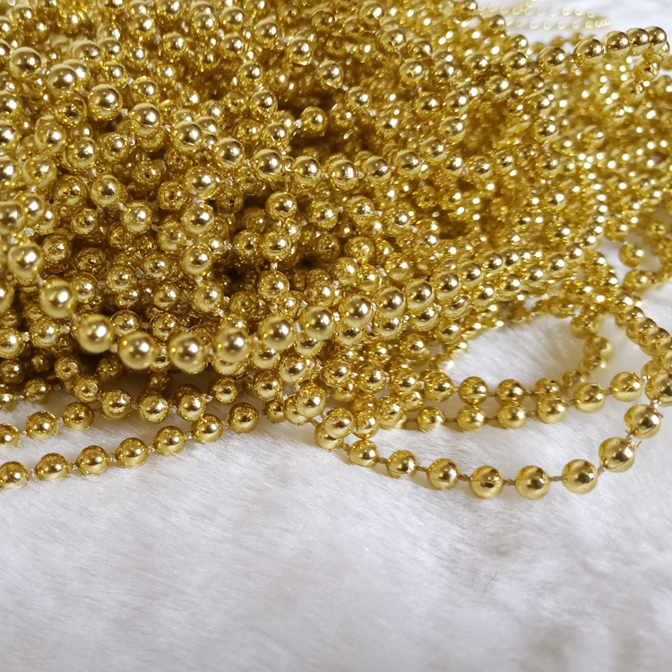 闪闪发光金黄色珠珠服饰串珠装饰材料服装珠链配件DIY手工辅料