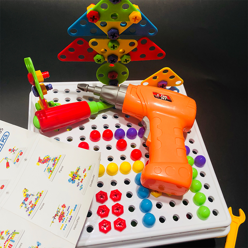 出美国 儿童电钻螺母拆装拧螺丝宝宝配对组合工具台 动手益智玩具