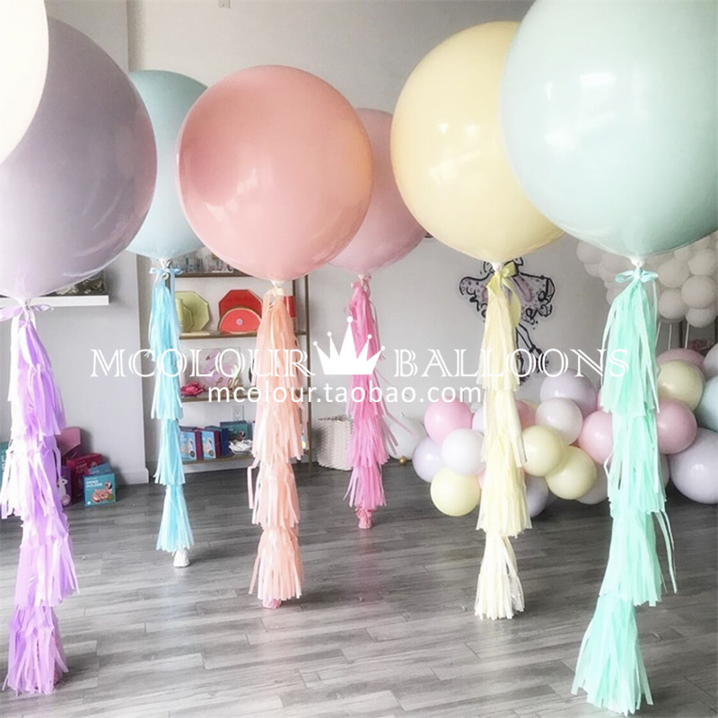 马卡龙粉色少女36寸气球生日男朋友礼物布置单身派对装饰周年纪念