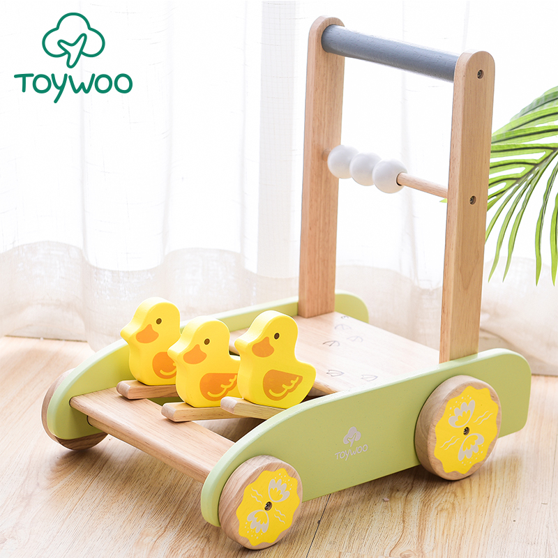 Toywoo儿童学步车防婴儿助步防侧翻1岁宝宝手推车推着走木制玩具