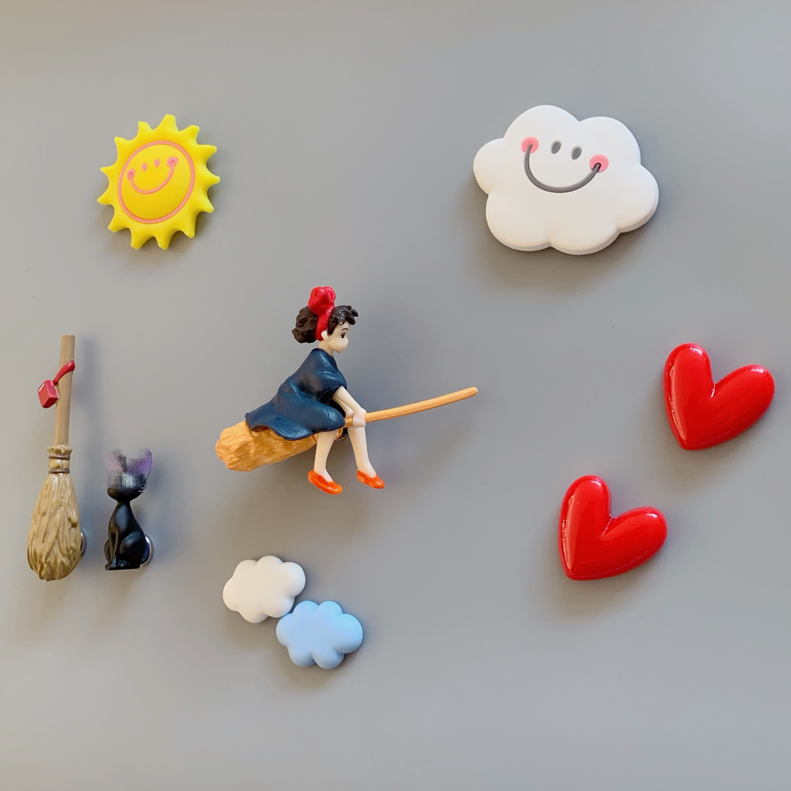 日本动漫磁性冰箱贴磁贴 小扫把女孩可爱装饰吸铁石磁铁动画立体
