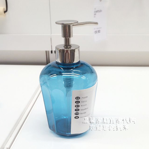 宜家索顿皂液器乳液器浴室分装瓶洗发水按压瓶天蓝色正品国内代购