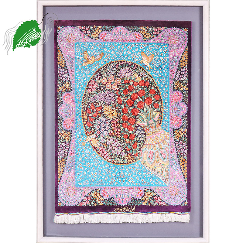 夏季新款亿丝进毯厂家直销伊朗进口手工壁毯真丝毯挂毯挂口花色