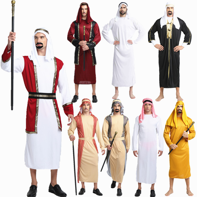 万圣节成人男女服装中东土豪阿拉伯服装王子服装迪拜衣服沙特长袍