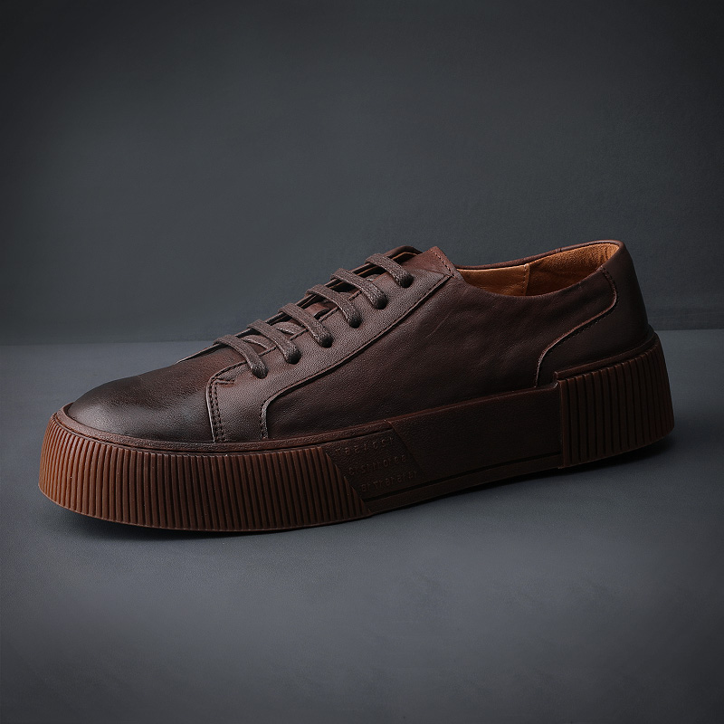 2022新款时尚潮鞋英伦复古真皮舒适橡胶防滑耐磨防臭正装休闲板鞋
