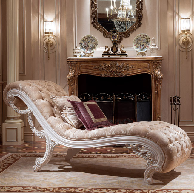 法式实木雕花贵妃榻新古典白色复古美人椅欧式奢华躺椅单人椅定制