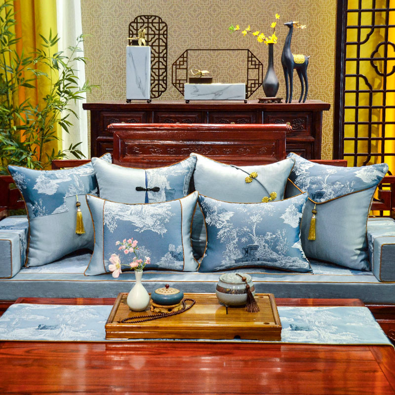 中式抱枕红木沙发靠垫套中国风家用客厅靠枕腰枕抱枕被子两用定制