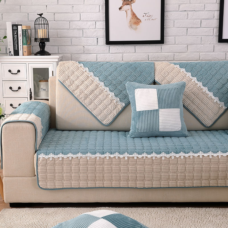 沙发垫冬季毛绒简约现代坐垫客厅布艺沙发巾罩全盖全包沙发套防滑