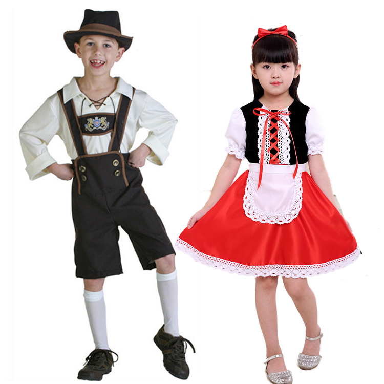 童装 德国啤酒服儿童演出服 文化节艺术表演服 巴伐利亚传统服装