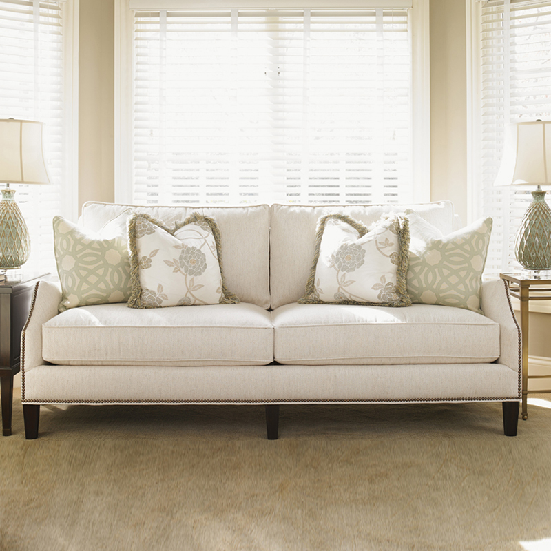 逸恩美式轻奢沙发现代布艺双三人位客厅皮沙发组合港式长沙发家具