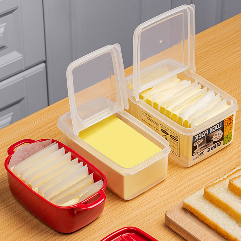日本进口黄油分装收纳盒牛油切割保鲜盒冰箱芝士奶酪冷冻室储物盒