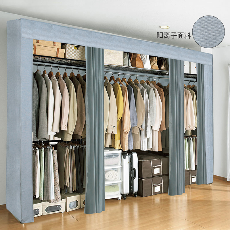 衣柜家用卧室现代简约简易衣橱加厚加粗耐用挂衣架可伸缩大容量