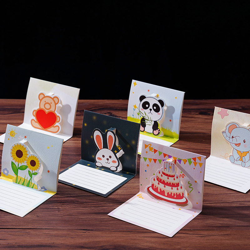 创意3D立体生日贺卡定制儿童圣诞节感恩祝福礼物小卡片邀请卡蛋糕