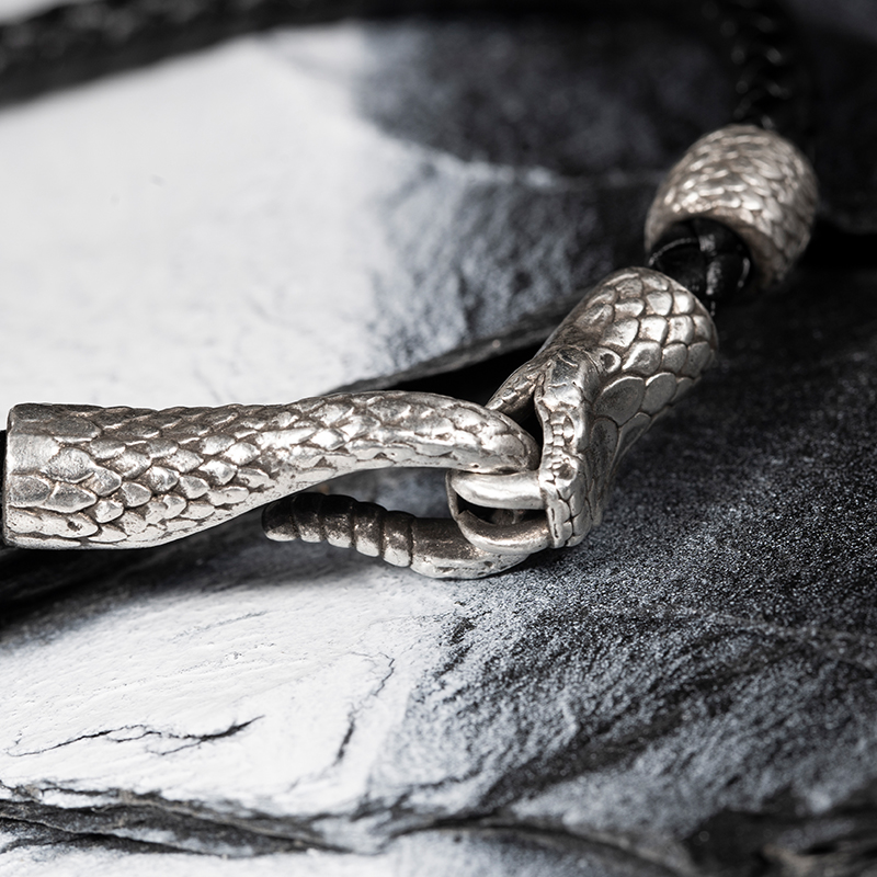 白木黑冰原创设计蛇系列皮质个性礼物蛇头男女情侣手链手环手镯