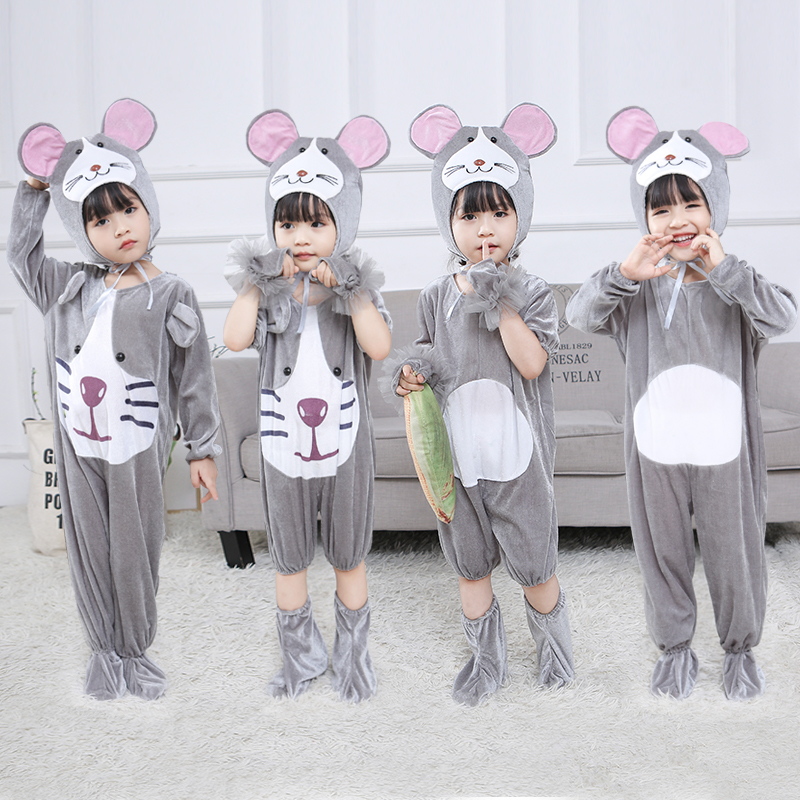 元旦小老鼠儿童演出服幼儿园老鼠吃辣椒舞台表演服装小老鼠动物服