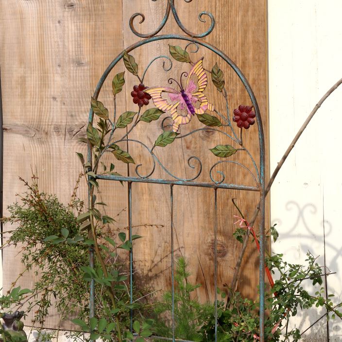 单片复古铁艺爬架栅栏铁质绿萝藤蔓爬藤植物攀爬架花支架庭院围栏