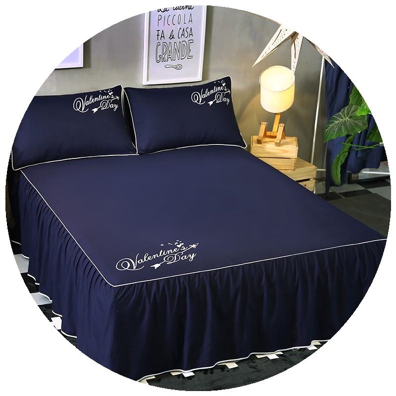 爆款床罩男孩床头罩床裙婚庆加厚款欧式1.5米套装紫色简约2.2米床