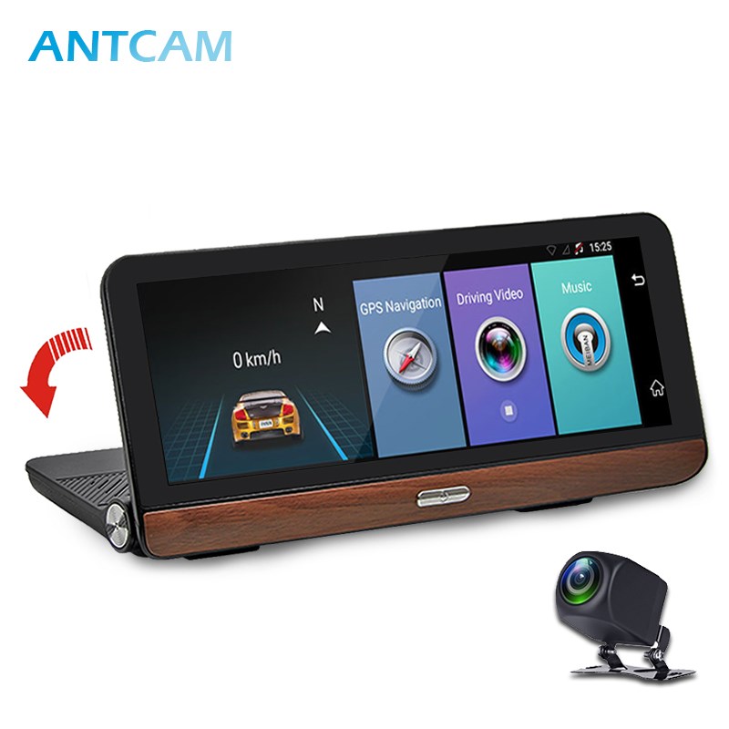 ANTCAM 8 inch Dash Cam 4G Android GPS Navigation dual Camer
