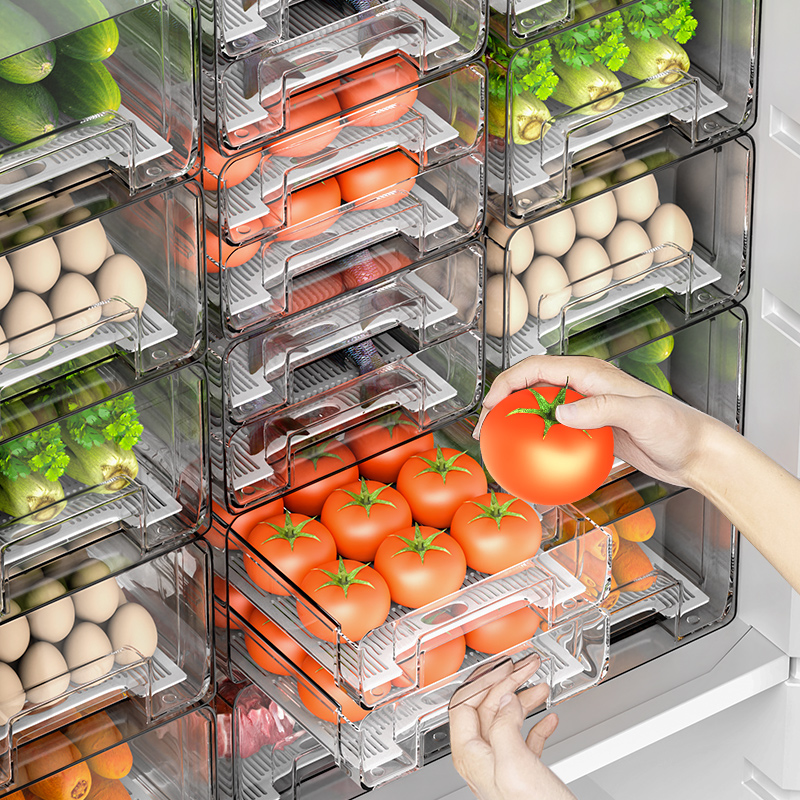 日本冰箱收纳盒抽屉式保鲜盒厨房食品级水果鸡蛋专用食物整理储物