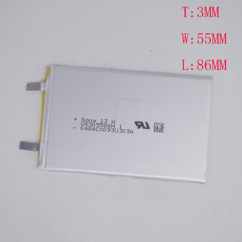 3.7V 聚合物锂电池305586不带保护板笔记本/平板电脑电芯超薄电池