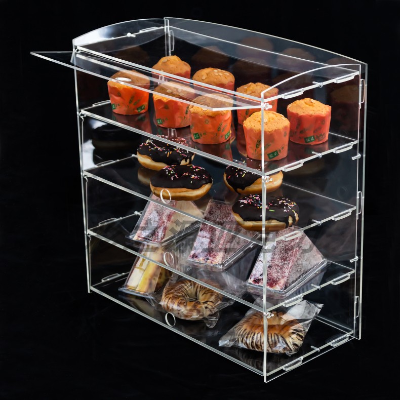 包邮亚克力透明杯子蛋糕展示盒面包陈列盒食品摆放架 多层可定制