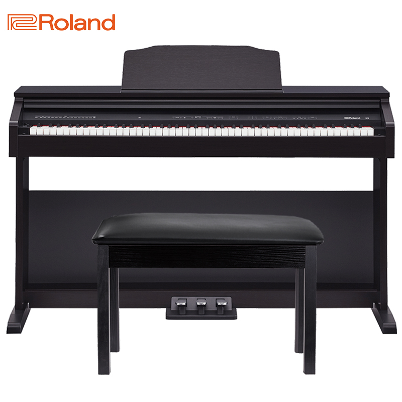 罗兰（Roland）RP30智能带盖88键重锤电子钢琴 家用经典黑棕色