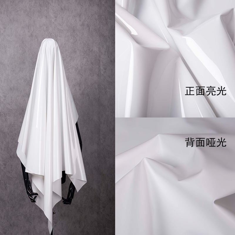 白色不透明tpu面料 高亮风雨衣创意防水包袋布设计师毕业设计面料