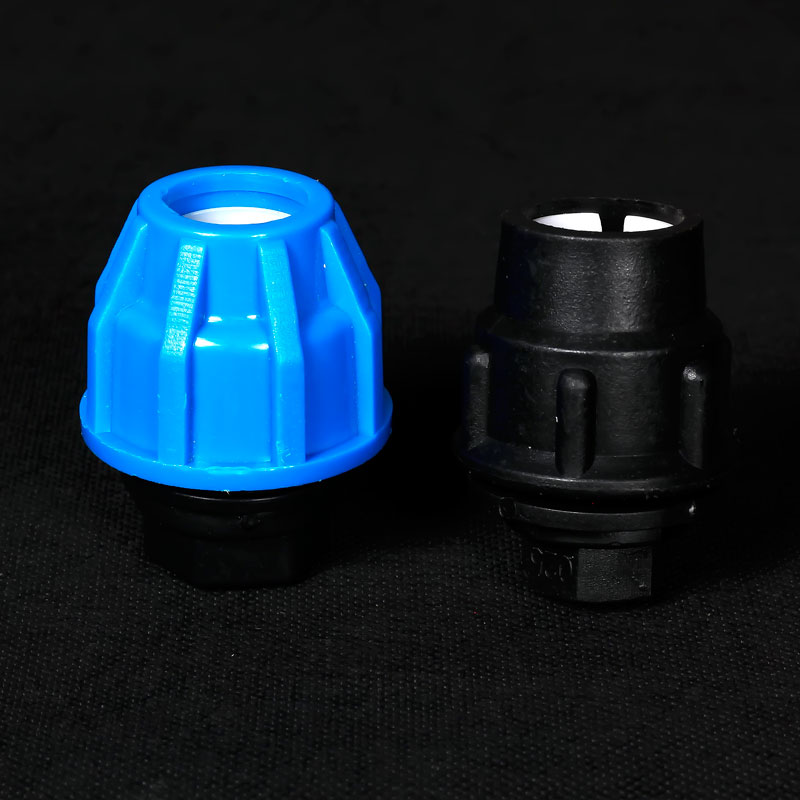 黑色PE自来水给水管配件快速堵头快接管帽堵头20-63无需热熔