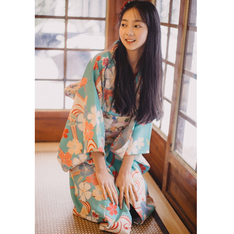 桔子点点日本少女和服女正装传统可爱改良中国风樱花学生连衣裙